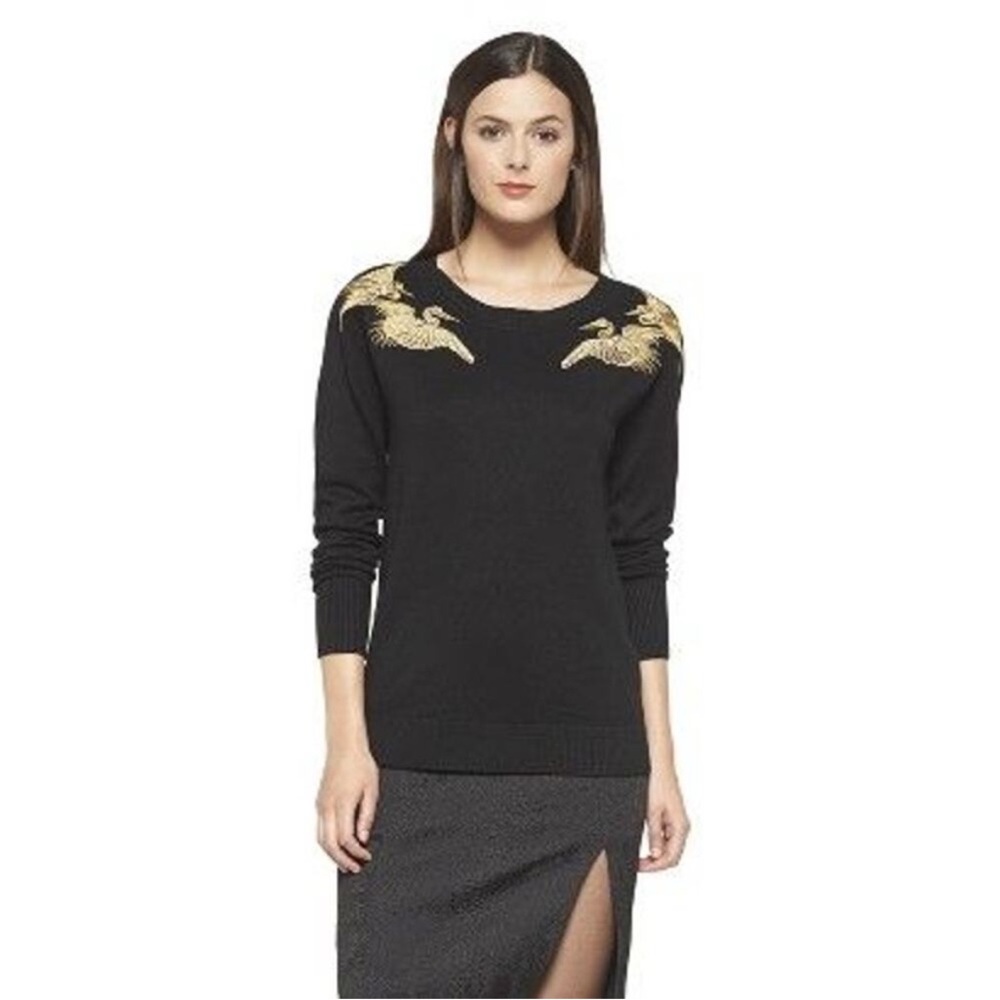 Altuzarra x Target  Sweater with Gold Crane Embroidery